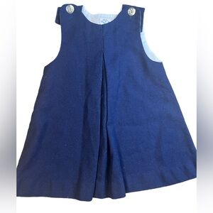 Vtg Buster Brown navy blue wool button closure jumper size 4 classic luxury